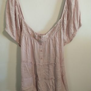 Planet Gold Plus Size 4x, Boho, Peasant Cap Sleeve Blouse, NWT